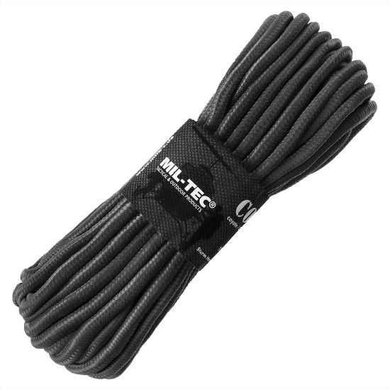 Mil-Tec kötél 9 mm × 15 m, 740 kg - Black